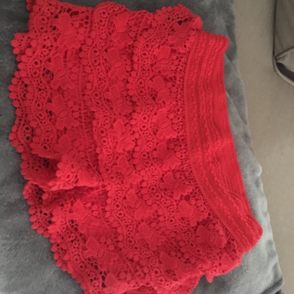 Red Lace Shorts - Picture 4 of 4